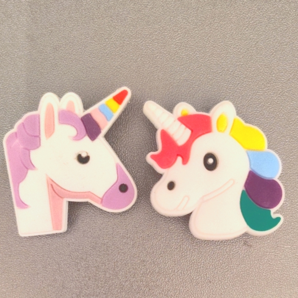 🆕2 Colorful Unicorn Shoe Charms for Bags or C roc